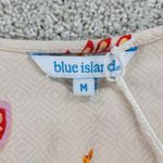 Blue Island Beach Wrap Dress M Cream‎ Red Floral Ruffle Hem Tie Waist New Size M Photo 7