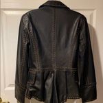 Black Leather Blazer Zelda Whipstitched NWT 6 Photo 4