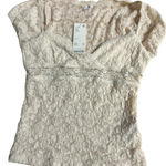 Urban Outfitters  Women's Ivory Lace Floral Crop‎ Top Size S Photo 3