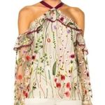 Alexis Kylie Embroidered Off the Shoulder Lined Sheer Floral Blouse Top Size M Photo 6