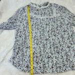 Loft ‎ Womens Blouse Long Sleeve Floral High Neck Medium Petite Photo 4