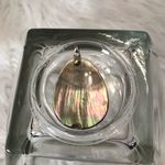 Sterling Silver Vintage Mother of Pearl slice pendant with 925  pendant bail Flaw Photo 6