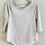 Abercrombie & Fitch Abercrombie Heather Gray & White Sheer Baseball Tee XS Photo 0