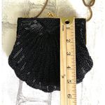 VTG Carolyne Barton Black Beaded Clam Clutch Shoulder Evening Purse Crossbody Photo 5