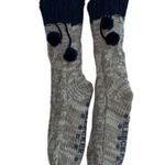 Jane And Bleecker Sherpa Fleece Lined Cable Knit Slipper Socks NWOT NAVY/Gray Photo 5