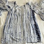 Altar'd State Blue and White Ruffled 3/4 Sleeve Blouse/Dress/swim suit cover-up Photo 2