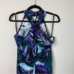 Kobi Halperin floral halter botanical silk Ruth midi dress size 12 vacation Blue Photo 2