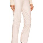 L'Academie L'Academia Off White Leather Pants MEDIUM Tapered Moto Biker Designer $498 NEW Photo 2