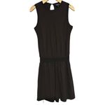 Theory  NWT Women’s Size 2 Black Drapey Crepe Lewie Crewneck Sleeveless Romper Photo 1