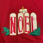 Vintage Christmas Sweatshirt Ugly Xmas Sweater Red Noel Candle Holiday Small‎ Photo 1