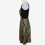 Carmen Marc Valvo Carmen Mark Valvo black gold knee length fit flare sleeveless dress sz 4 Photo 2