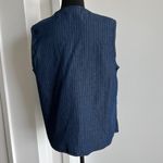Alia Vest Womens 12 Blue Zip Up Pinstripe Denim Casual Pockets Stretch Layering Photo 8