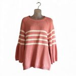 Boden Arianna Jumper blush pink and white striped bell sleeve sweater Size L Photo 7