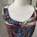Suki So Juliet Hi Low Kasbah Print Tiered Ruffle Bandana Patchwork Boho Dress $3 Red Size L Photo 3