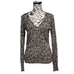 Express Design Studio Women’s Zebra Print Sweater Size L Beige and Brown Preppy Size L Photo 1