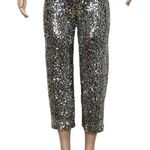 Anthropologie MAEVE x Colette Cropped Wide-Leg Sequin Pants, Silver, 25” Photo 7
