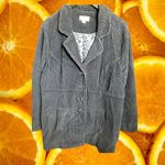 Denim & Company Corduroy Blazer Jacket Button Front Pockets‎ Black XL Gray Photo 2