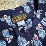 Virgo II Blue Floral Short Sleeve Maxi Dress Size M Photo 1