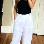 Madewell NWT White Harlow Wideleg Linen Pants 8 Photo 2