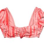 Xhilaration Bikini Top Ruched Cap Sleeve Removable Cups Tie Dye Pink S Photo 0