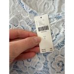 Maeve Anthropologie NWT White Lace Peplum Crop Top Blue Lining Size Large Photo 8