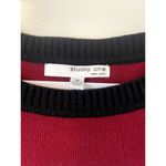 Studio One  New York Sweater Dress Red Black White Stripe Size M Stretch Soft Photo 2