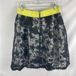 C. Luce  Floral Tulle Overlay Skirt with Yellow waist band L Photo 2
