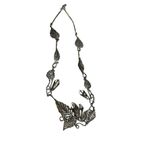 Floral and leaf silver necklace statement piece artwork Photo 3