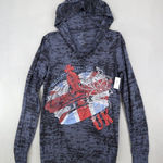 Disney New Parks United Kingdom UK Hooded Shirt Women Sz S L Sleeve Sheer Epcot Photo 0