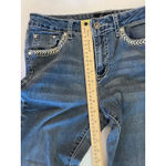 Earl Jean Embellished Jeans Slim Boot Cut Rhinestone Pockets Denim Size 10 Blue Photo 6