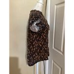 Jachs Girlfriend Jach’s Girlfriend Womens Black Floral Blouse Flutter Cap Sleeves M Photo 2