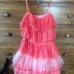 Pink Ruffle Tulle Mini Dress Size M Photo 2