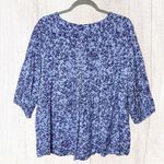 Knox Rose Periwinkle Floral 1/2-Sleeve Peasant Style Top Boho Cottagecore, XXL Photo 3