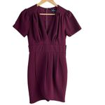 Lulus NWT  Marena Burgundy Short Sleeve Mini Dress Faux‎ Wrap Front, Size XS Photo 1