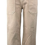 Just Black Denim JBD Womens Beige High Rise Frayed Hem Wide Leg Denim Jeans 27 Photo 0