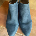 Franco Sarto  | Laslo Soft Nubuck Suede Ankle Boots Side Zips Stacked‎ Hee… Photo 3