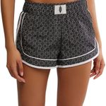 Free People Movement NWT Varsity Blues Printed Shorts Women’s Large Black/White Black Photo 0