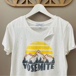 Daydreamer  by Free People Distressed Yosemite Tee Shirt White Sz Small Photo 1