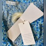 Doen Henri Ruffle Top Blue Daisy Fields Print Organic Cotton XLarge NEW‎ Size XL Photo 11