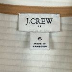 J.Crew Sweatshirt Women's Small Ivory Tan Quilted Snap Photo 4