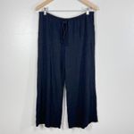 Carly Jean Los Angeles Black Wide Leg Drawstring Lounge Pants Medium USA Made Photo 1