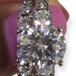 Artistique Sterling Silver Round Swarovski Elements Engagement Wedding Band Set Photo 2