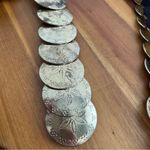 Korea brass metal disc concho elastic belt Gold Photo 3