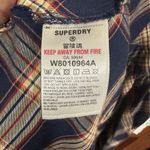 Super Dry Women's Sz 12 Woven Check Short Sleeve Tiered Midi Dress Blue Plaid Photo 8