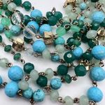 Stella & Dot Maldives Green Blue layered Necklace Coastal Career Turquoise Gold Photo 4