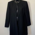 Talbots  Black Longline Wool Open Front Blazer Jacket Size 8 Petite Photo 4