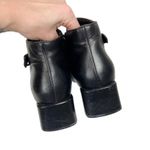 Ecco Vintage  Black Leather Square‎ Toe Ankle Boots Booties Size 7 Photo 4