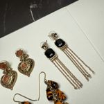 Dangle Drop Pierced Earrings Bead Enamel Rhinestone Mixed Variety Lot Of 4 Photo 7