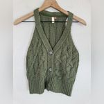 Pilcro Anthropologie Olive Moss Green Cable Knit Sweater Tank Top XS $80 Photo 4