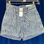 NWT American Eagle women junior teen denim short shorts with belt size 00 Blue Photo 0